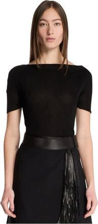 Khaite Truien & Vesten, Dames, Zwart, S, Ronde hals gebreide top