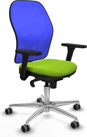 Piqueras y Crespo Piqueras Y Crespo - Jorquera Sincro Malla Azul Similpiel Pistacho Brazos 3d Base Aluminio Ruedas 65mm Engomada