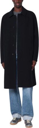 Harris Wharf London Blauwe Wollen Jas 100% WV - Heren - Mantel - Blauw - L - Wol - Jassen