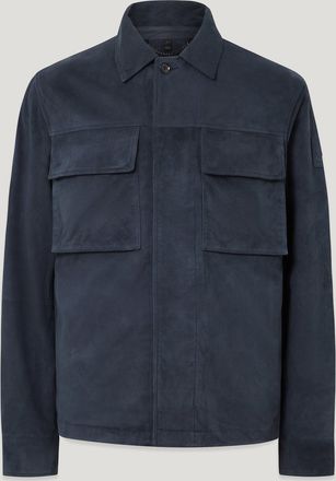 Belstaff Waymark Overshirt Mens Flyweight Suede Dark Ink Size 2XL