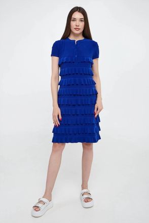 Joseph Ribkoff Ruffle Mini Dress In Cobalt