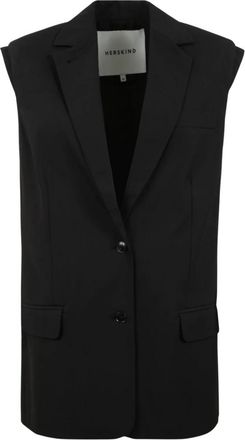 Birgitte Herskind Cohen Mouwloze Blazer - Dames - Gillet - Zwart - XS - Leer - Kostuums
