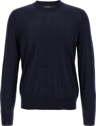 Dsquared2 Crew Neck Wool Sweater - Heren - Ronde hals truien - Blauw - L - Wol - Truien & Vesten