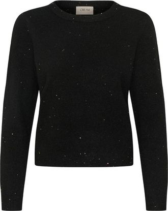 Cream Gebreide kleding - Dames - Ronde hals truien - Zwart - 2XL - Truien & Vesten