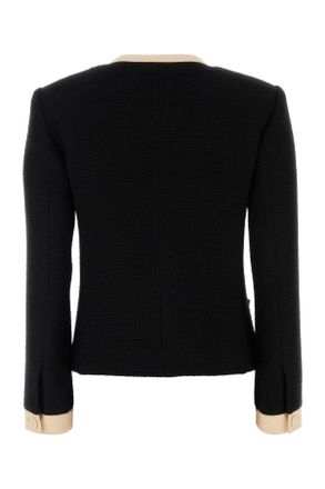 Valentino Garavani Womens Black Tweed Blazer 0no Giacche E Gilet