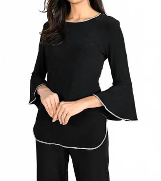 Frank Lyman Design Bianca Top In Black And Crystal