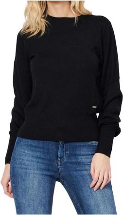 A|X Armani Exchange Trui met ronde hals en lange mouwen - Dames - Ronde hals truien - Zwart - XS - Wol - Truien & Vesten