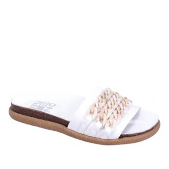 Bueno Womens Emelia Chain Slide Sandals In White