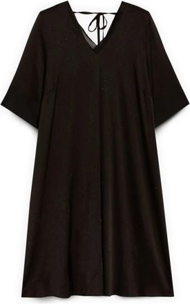 Fiorella Rubino Satijnen jurk met sprankelende details - Dames - Korte kleedjes - Zwart - XL - Satijn - Kleedjes