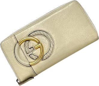 Gucci Pre-owned Long wallet (bi-fold) - Dames - Vintage Accessoires - Beige - ONE Size - Leer - Vintage
