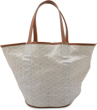 Goyard Brown White Coated Canvas Handbag Shoulder Bag Tote Bag (Pre-Owned)