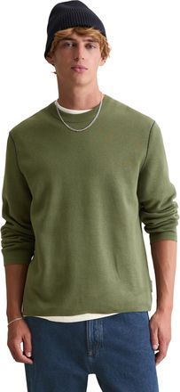 Marc O'Polo Denim Rundhalspullover MARC OPOLO DENIM, Herren, Gr. XXL, schwarz moss, Strick, Obermaterial: 70% Baumwolle, 30% Lyocell, regular fit normal, Rundhals, Ripp