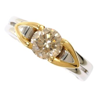C&A Brown Platinum Yellow Gold Yellow Gold (18K) Platinum 900 Band Ring (Pre-Owned)