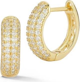 Glaze Jewelry Pav&eacute; Cubic Zirconia Hoop Earrings in Gold at Nordstrom Rack