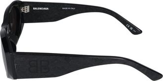 Balenciaga Womens Bb0396sk Acetate Oval Sunglasses Black