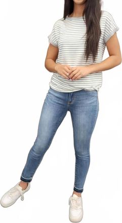 Judy Blue High Waist Skinny Side Slit Jeans In Blue