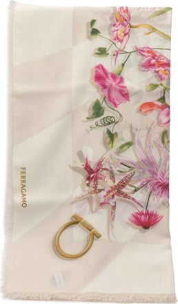 Ferragamo Gaia Print Wool Scarf