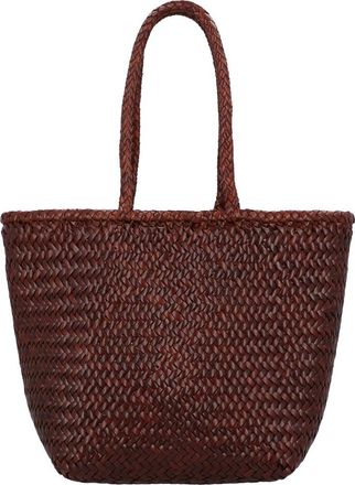 Dragon Diffusion Grace Basket Small Leather Top Handle Bag