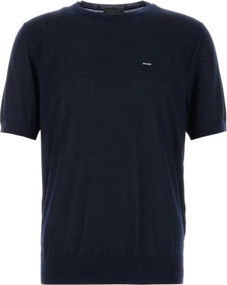 Prada Navy Blue Logo Sweater