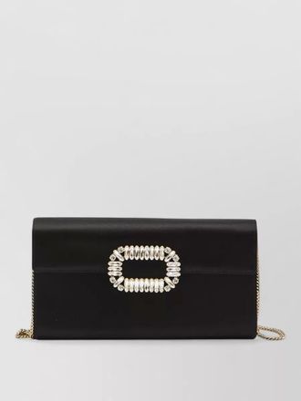 Roger Vivier satin envelope shoulder bag chain strap