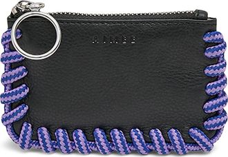 Aim&eacute;e Cord Trim Zip Pouch in Black (Purple) at Nordstrom