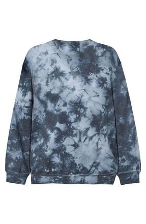 Dalix UFO Tie Dye Crewneck Sweatshirt in Tie Dye Black at Nordstrom, Size Xxx-Large