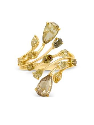 HYT Jewelry Anello in oro giallo 18 carati con diamanti