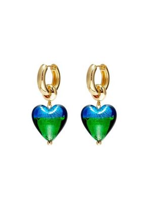 Classicharms Esm&eacute;e Glaze Heart Dangle Earrings in Peacock at Nordstrom