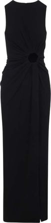 Sportmax Black Round Neck Crape Maxi Dress