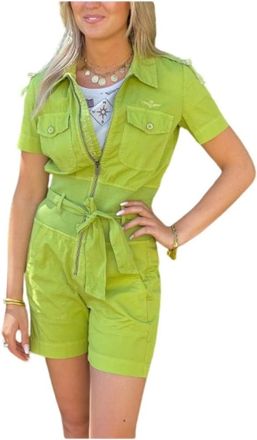 Aeronautica Dames, Jumpsuits & Playsuits, Groen, Maat: 2XS Katoen