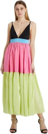 M Missoni Lange mouwloze jurk met stroom - Dames - Maxi kleedjes - Roze - XS - Kleedjes