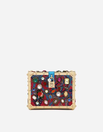 Dolce & Gabbana Jacquard Dolce Box Bag With Embroidery - Woman Handbags Multicolor Onesize