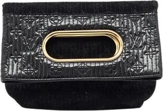 Louis Vuitton Pre-owned Vintage Monogram Suede Clutch - Dames - Vintage Clutch - Zwart - ONE Size - Su&egrave;de - Vintage