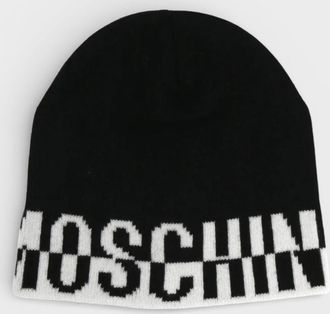 Moschino Womens Moschino Logo Beanie Black White - Size: O/S