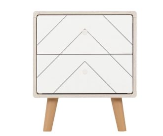 Seconique DIXIE 2 DRAWER BEDSIDE - DUSTY GREY/WHITE - SECONIQUE | TJ Hughes White