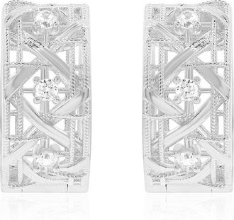 Suzy Levian Suzy Levian Silver Cz Huggie Earrings