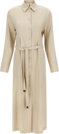Max Mara Beige Linen Long Womens Dress