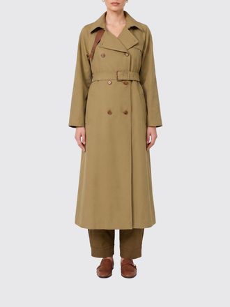 Max Mara Long Double-Breasted Cotton Gabardine Trench Coat with Belt