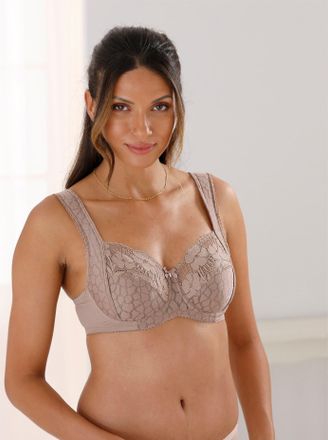 Miss Mary Of Sweden Entlastungs-BH MISS MARY, Damen, Gr. 100, Cup C, taupe, 79% Polyamid, 13% Elasthan, 8% Polyester, BHs Entlastungs-BH