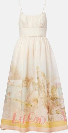 Zimmermann Como printed linen and silk midi dress