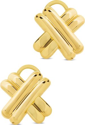 Sterling Forever Teata Double X Stud Earrings in Gold at Nordstrom Rack