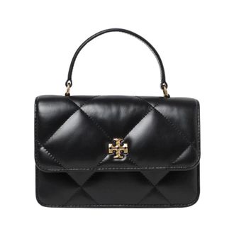 Tory Burch Handbags, female, Black, ONE SIZE, Quilted Leather Top Handle Bag