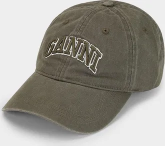 Ganni Washed Cotton Canvas Baseball Cap