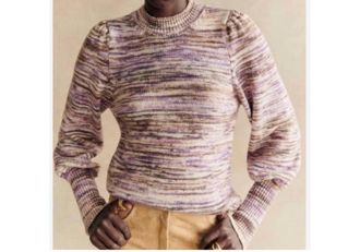 Sezane Sven Merino Wool Sweater In Violet