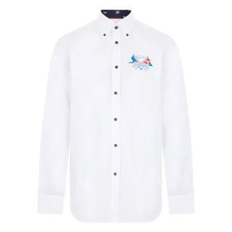 Paul & Shark Heren overhemd met button-down kraag - Heren - Casual Overhemden - Wit - 2XL - Katoen - Overhemden