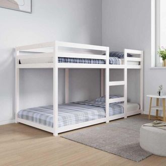 vidaXL Vidaxl - Letto a Castello senza Materasso Bianco 90x190cm Massello Pino