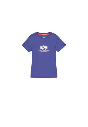 Alpha Industries T-Shirt ALPHA INDUSTRIES New Basic T-Shirt BL W, Damen, Gr. XS, lila (night lila), Obermaterial: 100% Baumwolle, Shirts T-Shirt
