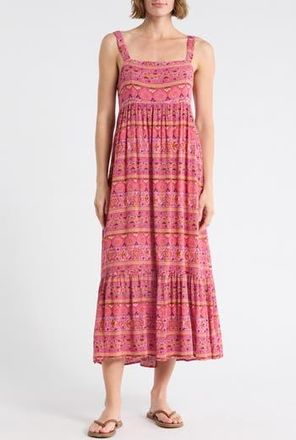 Billabong Tea Party Midi Dress in Berry Pink at Nordstrom Rack, Size Medium