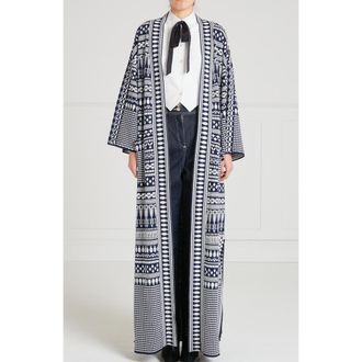 Temperley London Tlalli Knit Coat in Navy & Silver at Nordstrom, Size Small