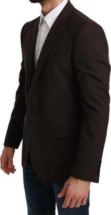 Dolce & Gabbana Brown Slim Fit Coat Jacket MARTINI Mens Blazer